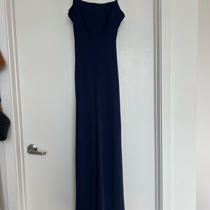 Elegant Navy Blue Women's Pantsuit